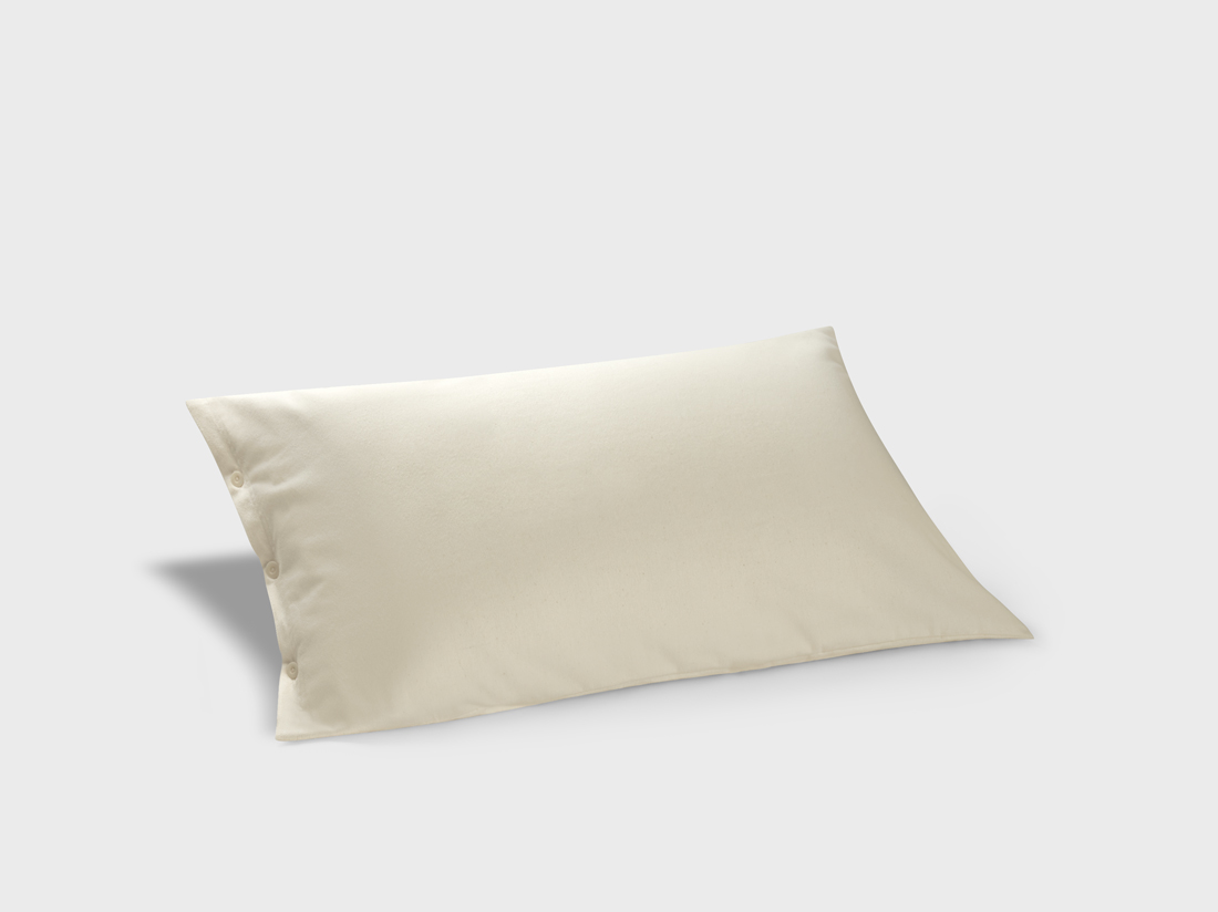 Taie d'oreiller flanelle de coton naturel