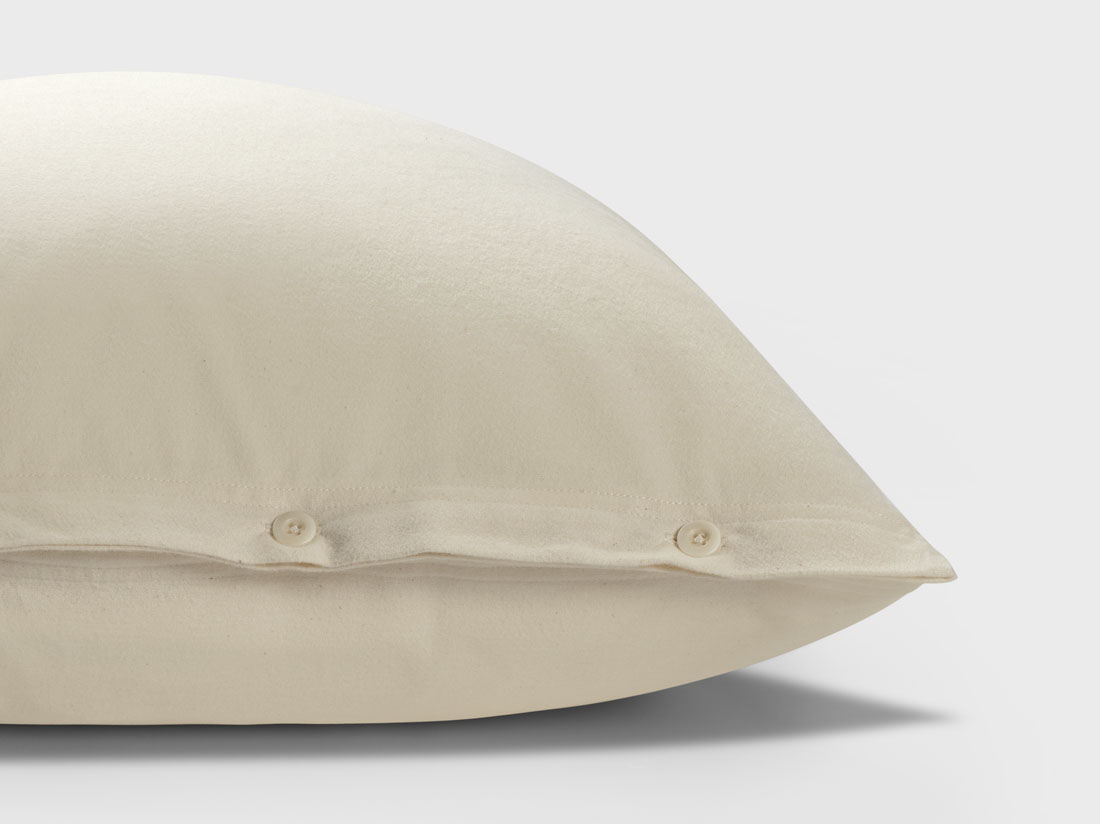 Taie d'oreiller flanelle de coton naturel