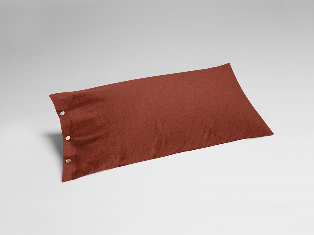 Taie d'oreiller flanelle de coton velours rouge