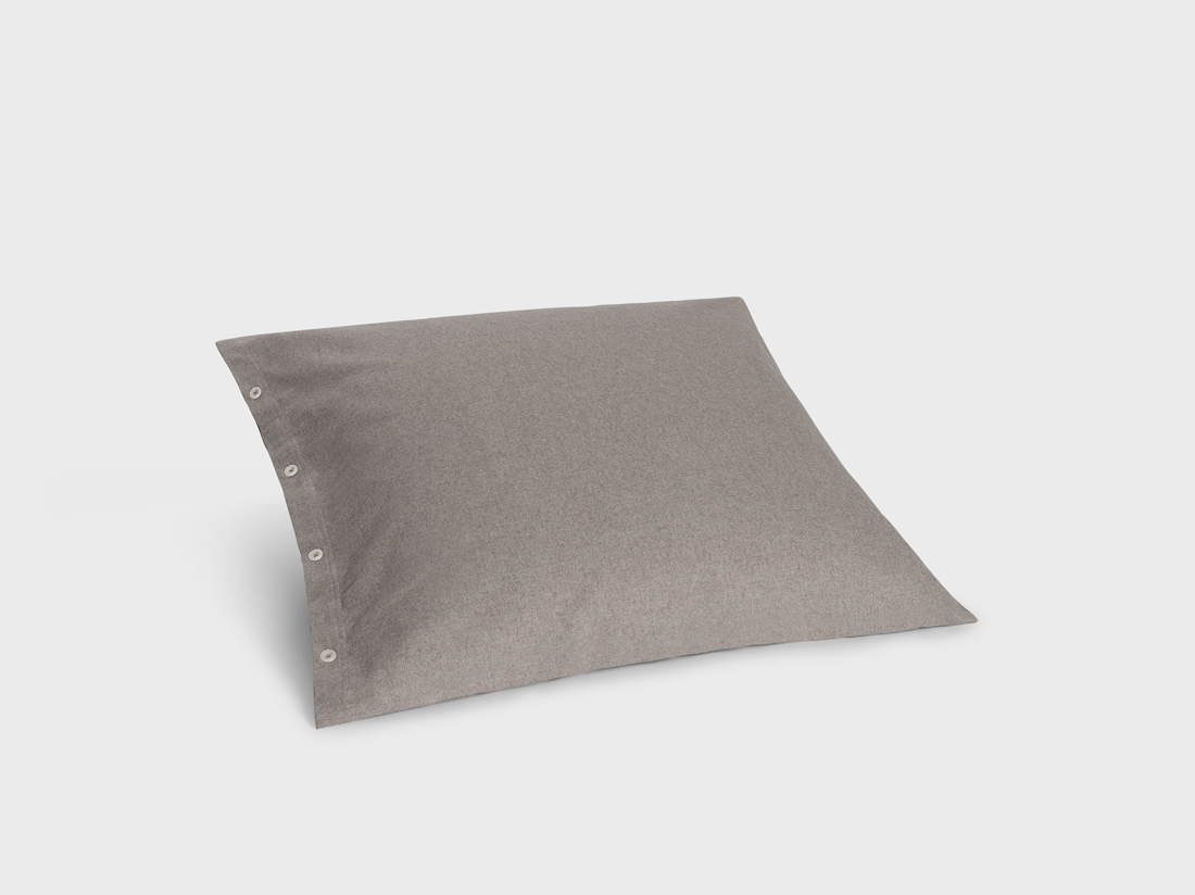 Parure de lit flanelle de coton marron pierre