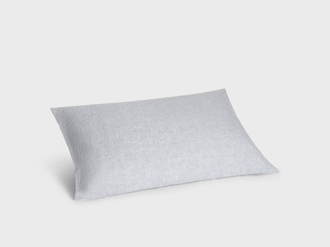 Parure de lit lin lavé bleu chambray