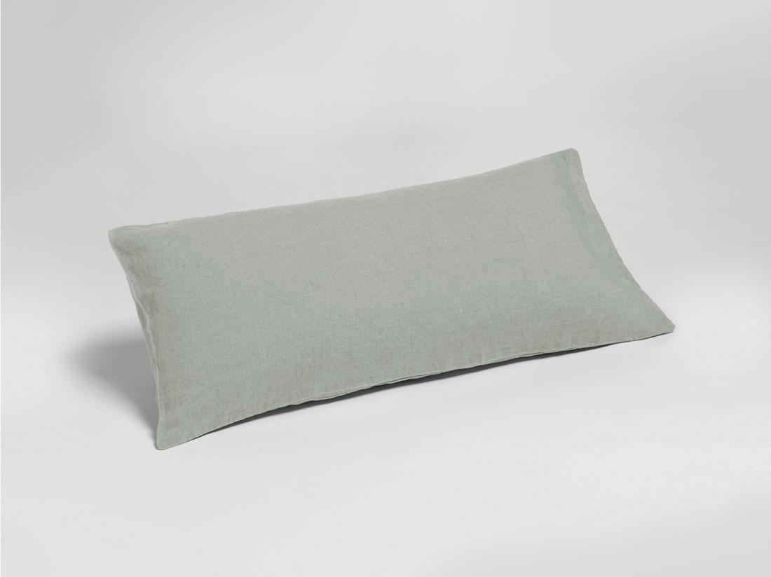 Kussensloop gewassen linnen misty green