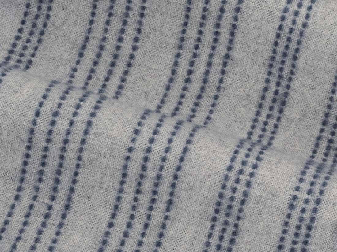 Ensemble de pyjama flanelle de coton pour homme gris clair à rayures bleues