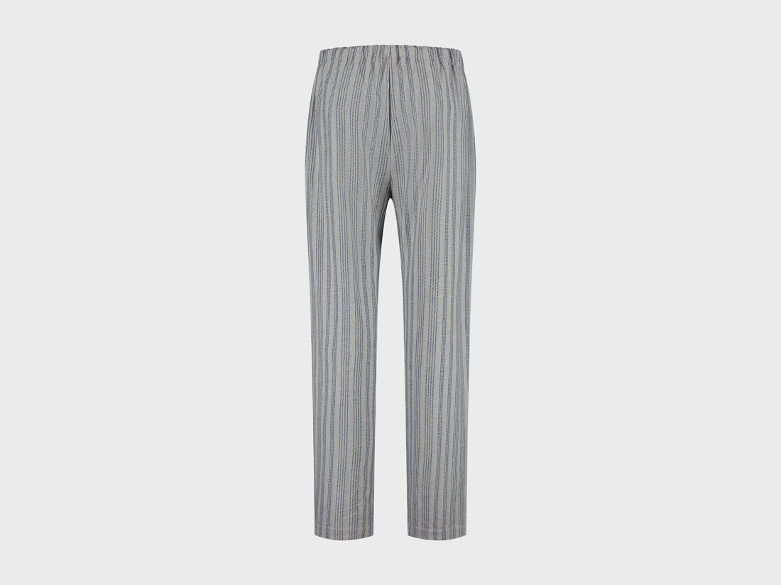 Pyjamahose Herren Flanell Light Grey/blue Stripe