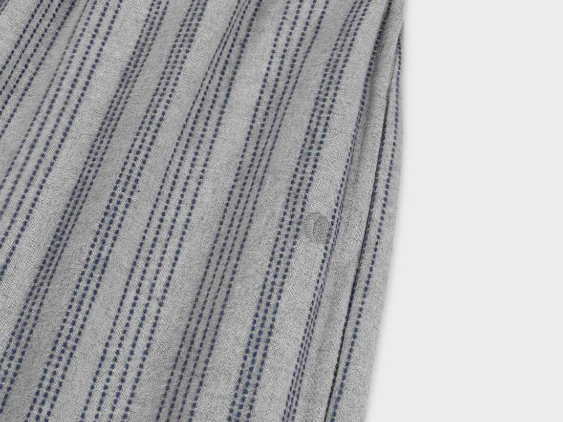 Pyjamahose Herren Flanell Light Grey/blue Stripe