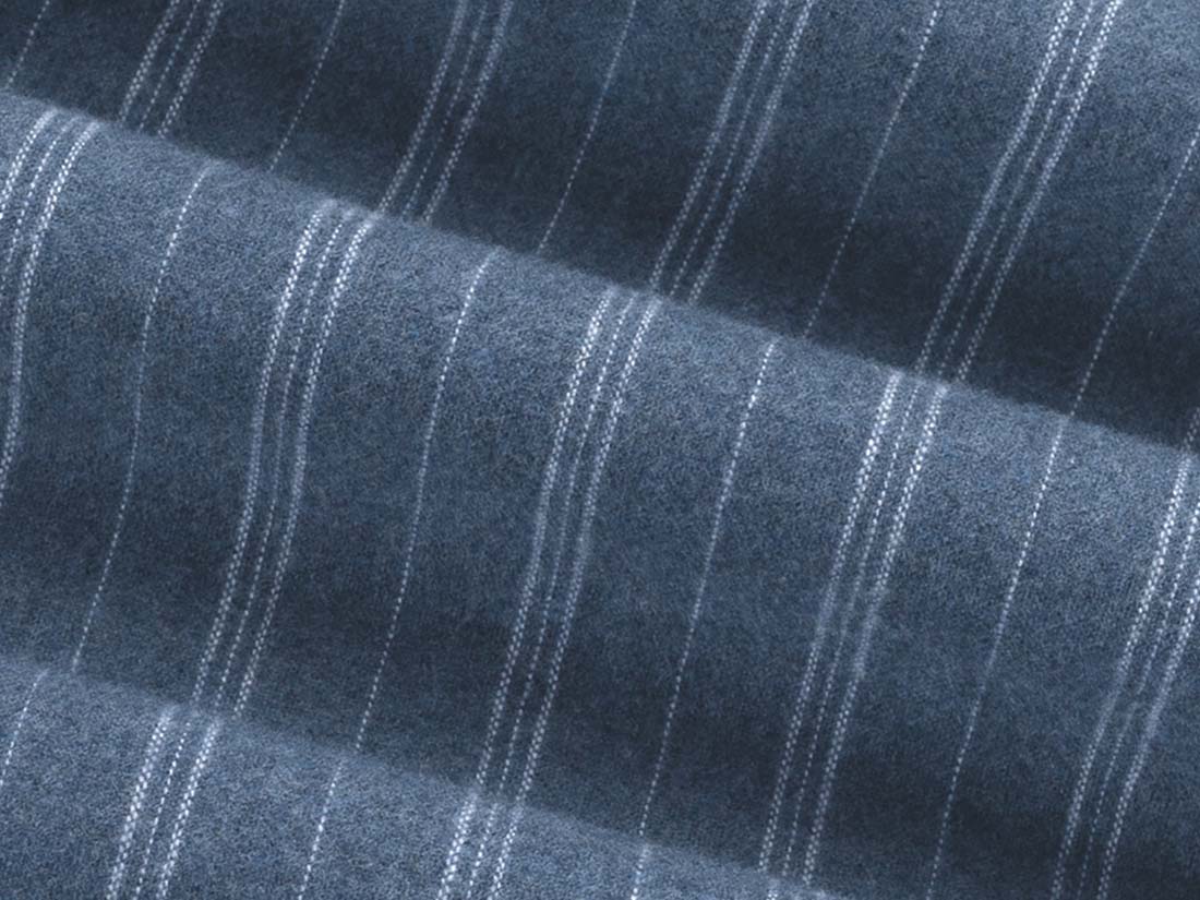 Pyjamahose Damen Flanell Denim Blue/white Stripe