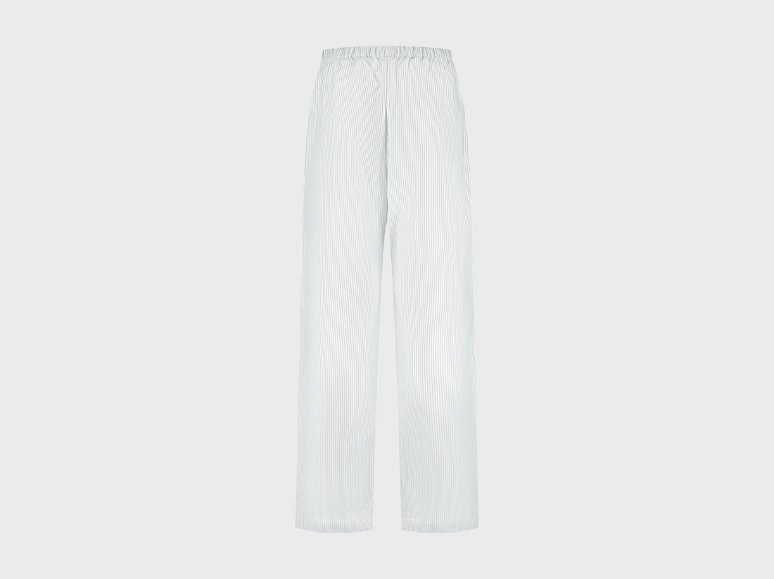 Pantalon de pyjama femme coton TENCEL™ à rayures blanc/bleu