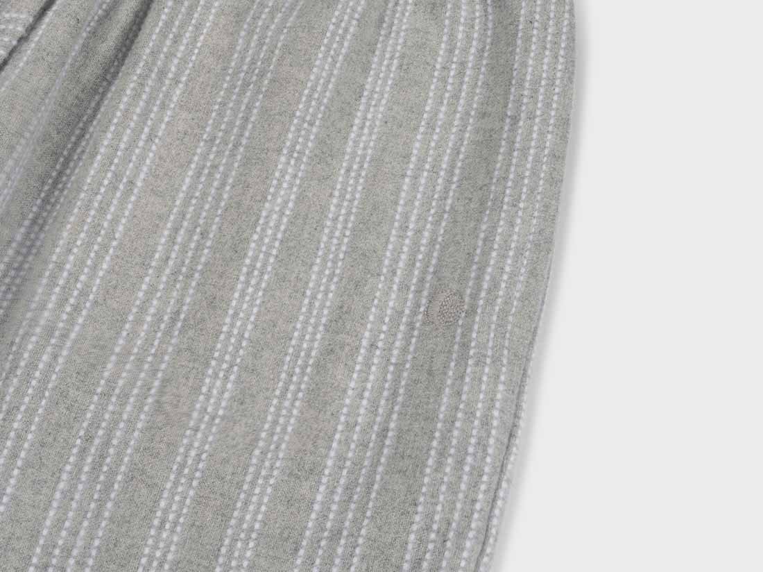 Pyjamabroek dames flanel light grey/white stripe