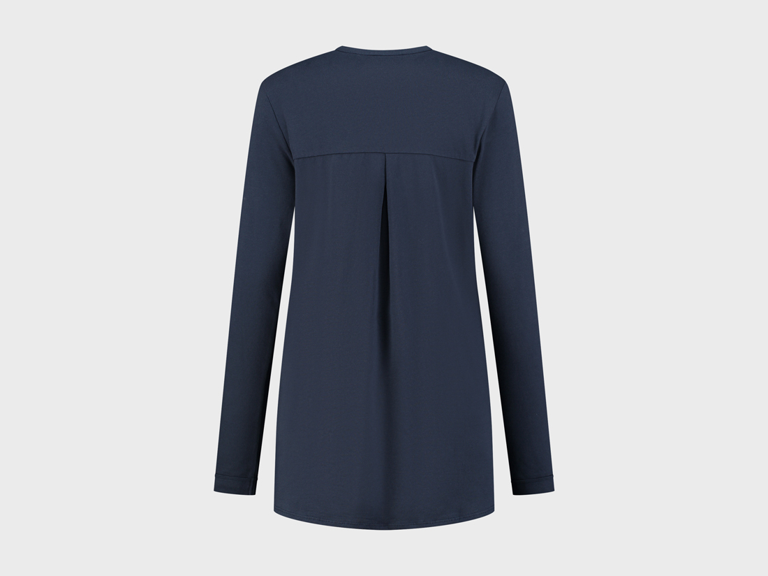 Pyjamashirt dames jersey midnight blue