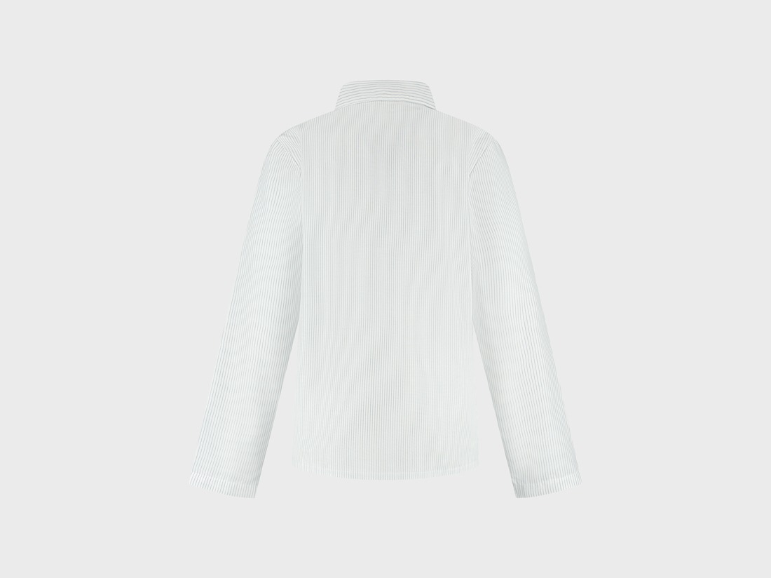 Chemise de pyjama homme coton TENCEL™ à rayures blanc/bleu