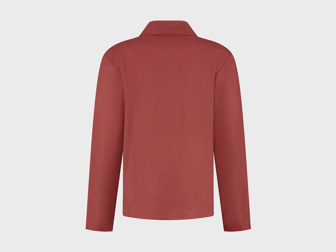 Chemise de pyjama flanelle de coton pour homme velours rouge