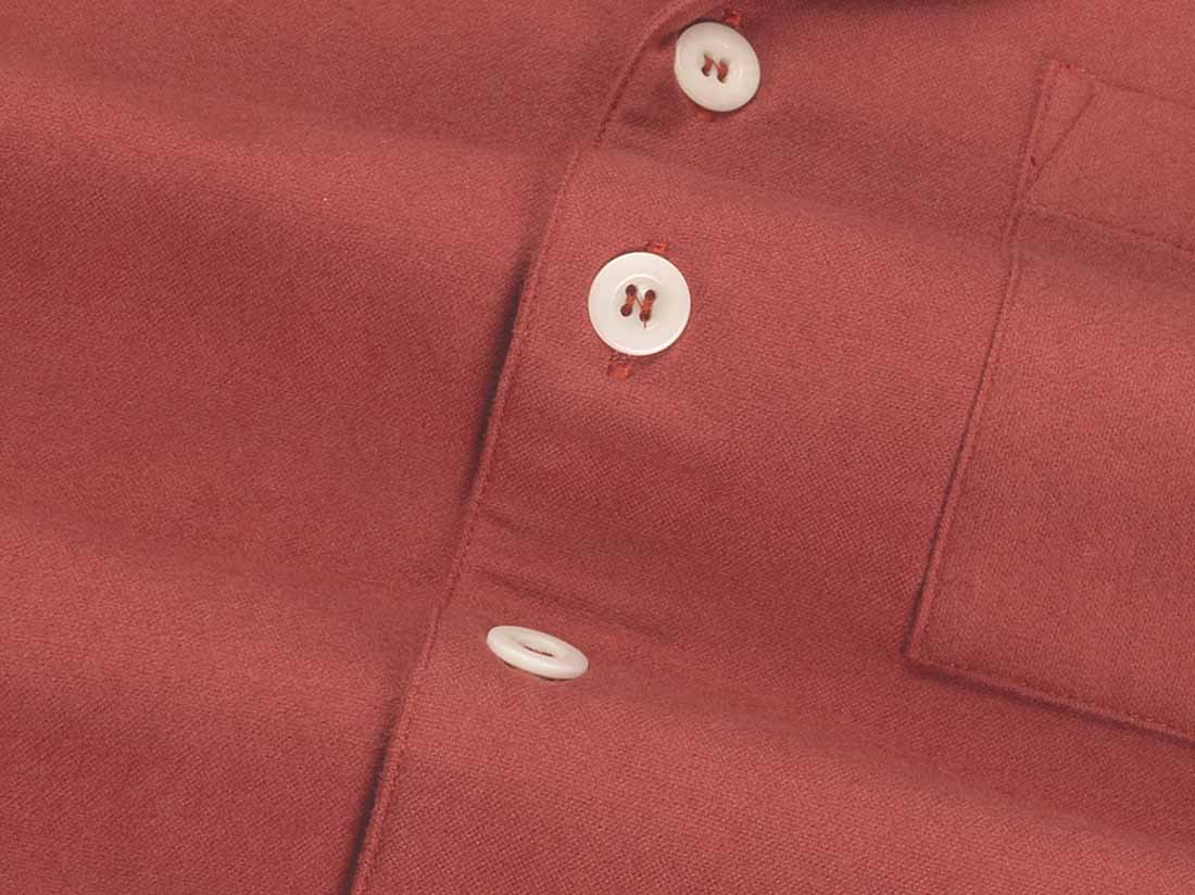 Chemise de pyjama flanelle de coton pour homme velours rouge