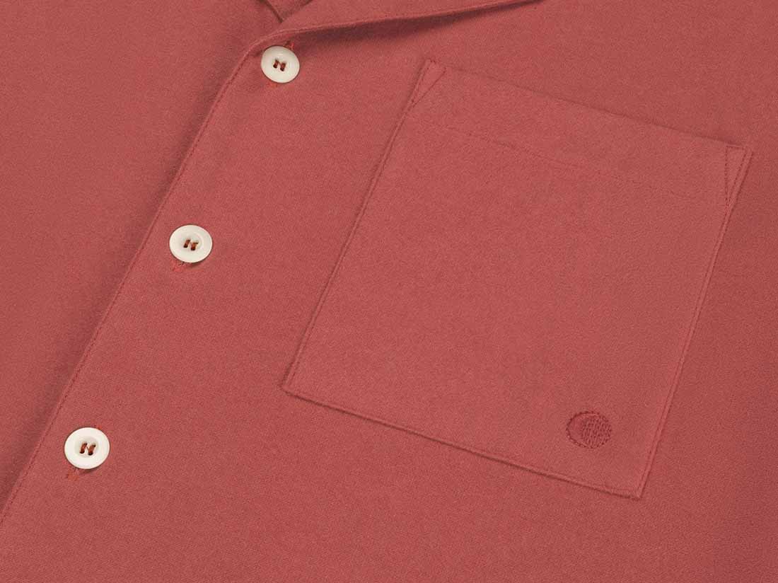 Chemise de pyjama flanelle de coton pour homme velours rouge