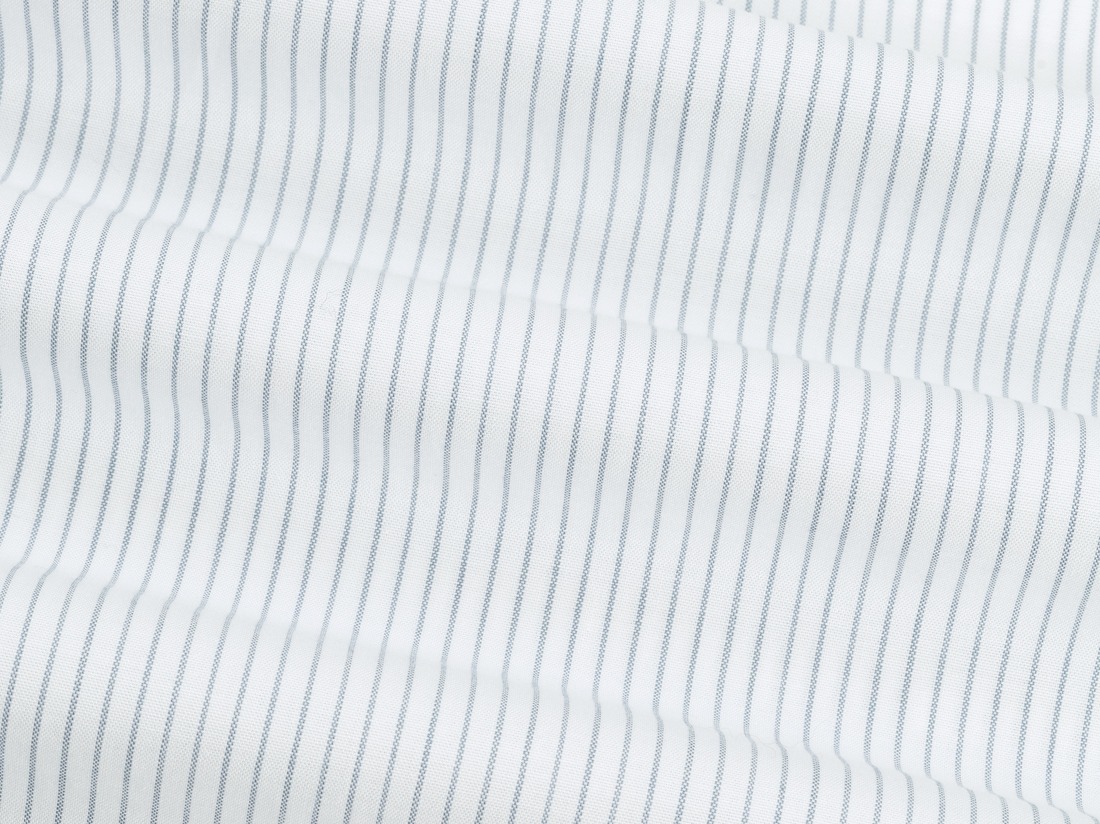 Chemise de pyjama femme coton TENCEL™ à rayures blanc/bleu