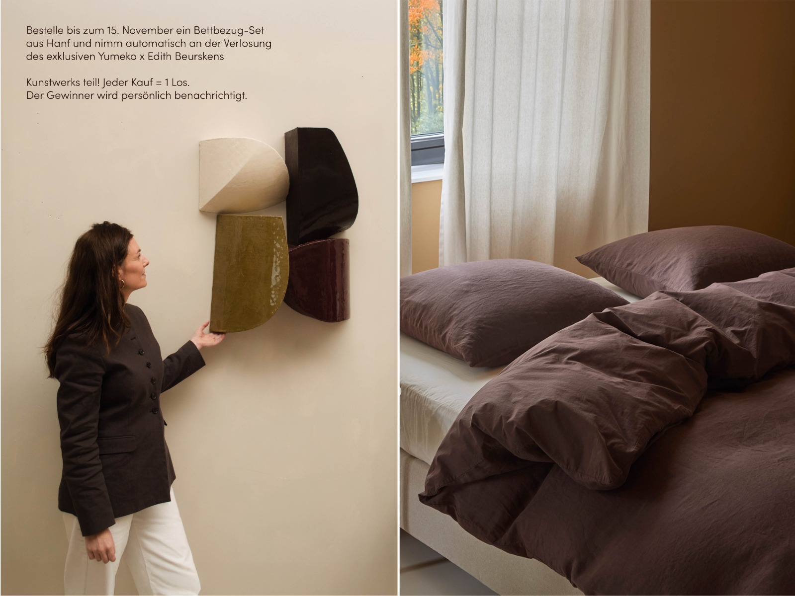 Hanf-Baumwoll-Bettwäsche Roasted Brown