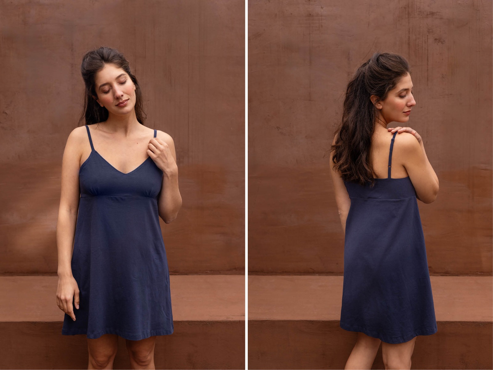 Slipdress jersey midnight blue 