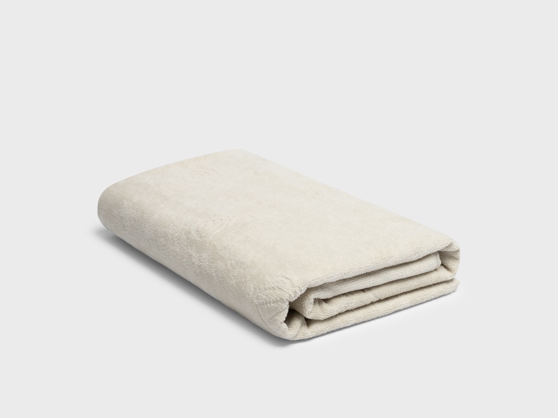 Strandbadlakan velour seashell soft sand 86x140