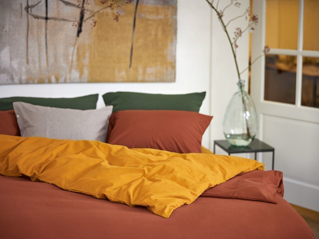 Kissenbezug Flanell Rusty Red